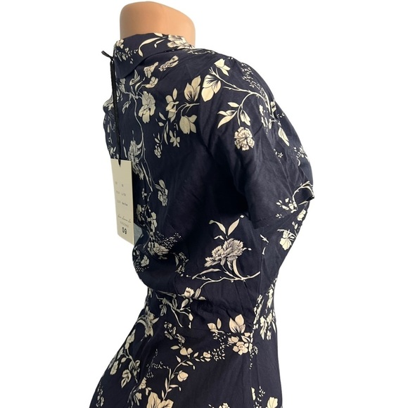 Leona Lee Navy Blue Floral Button Down Dress - Picture 5 of 10